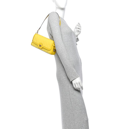Gucci GG Monogram Textured Dollar Calfskin Small Luce Shoulder Bag Yellow 2 of 10