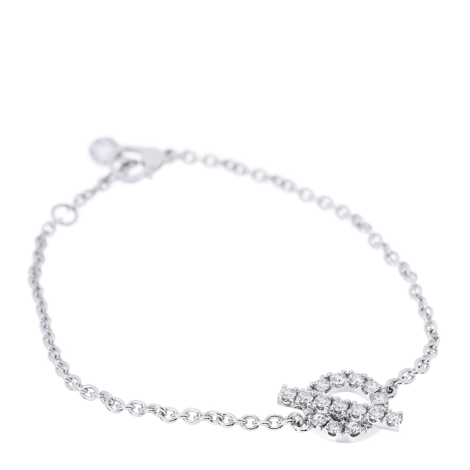 Hermes 18K White Gold Diamond Finesse Bracelet SH 1 of 5