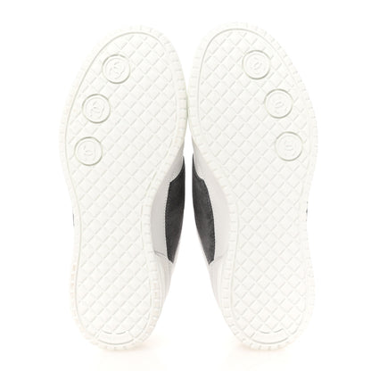 Chanel Calfskin Suede Calfskin Logo Womens Sneakers 35 White Gray 6 of 10