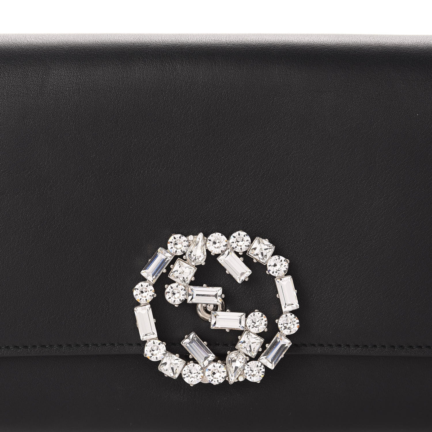 Gucci Calfskin Crystal GG Sparkling Clutch Black 10 of 10