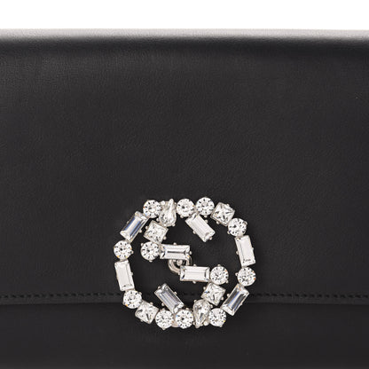 Gucci Calfskin Crystal GG Sparkling Clutch Black 10 of 10