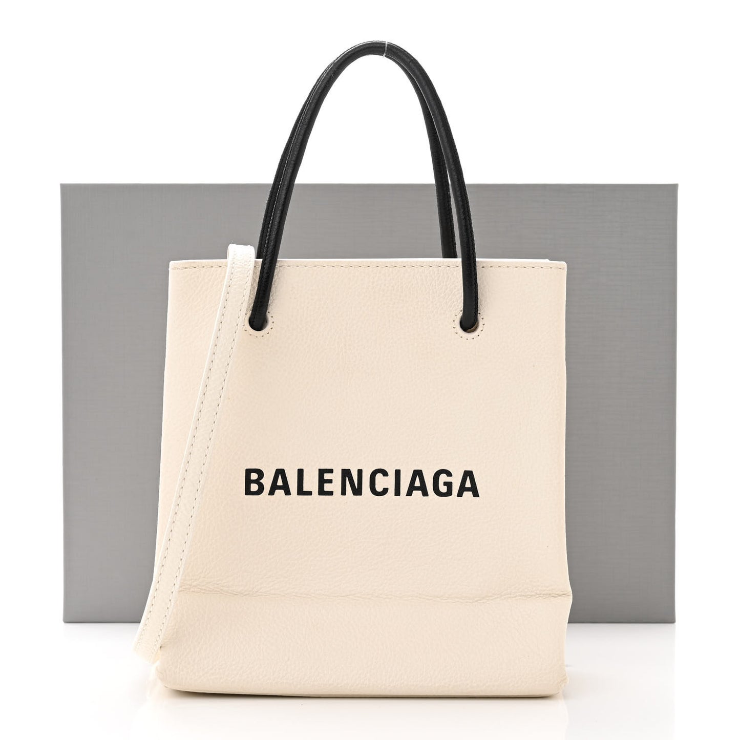 Calfskin Logo XXS Shopping Tote White