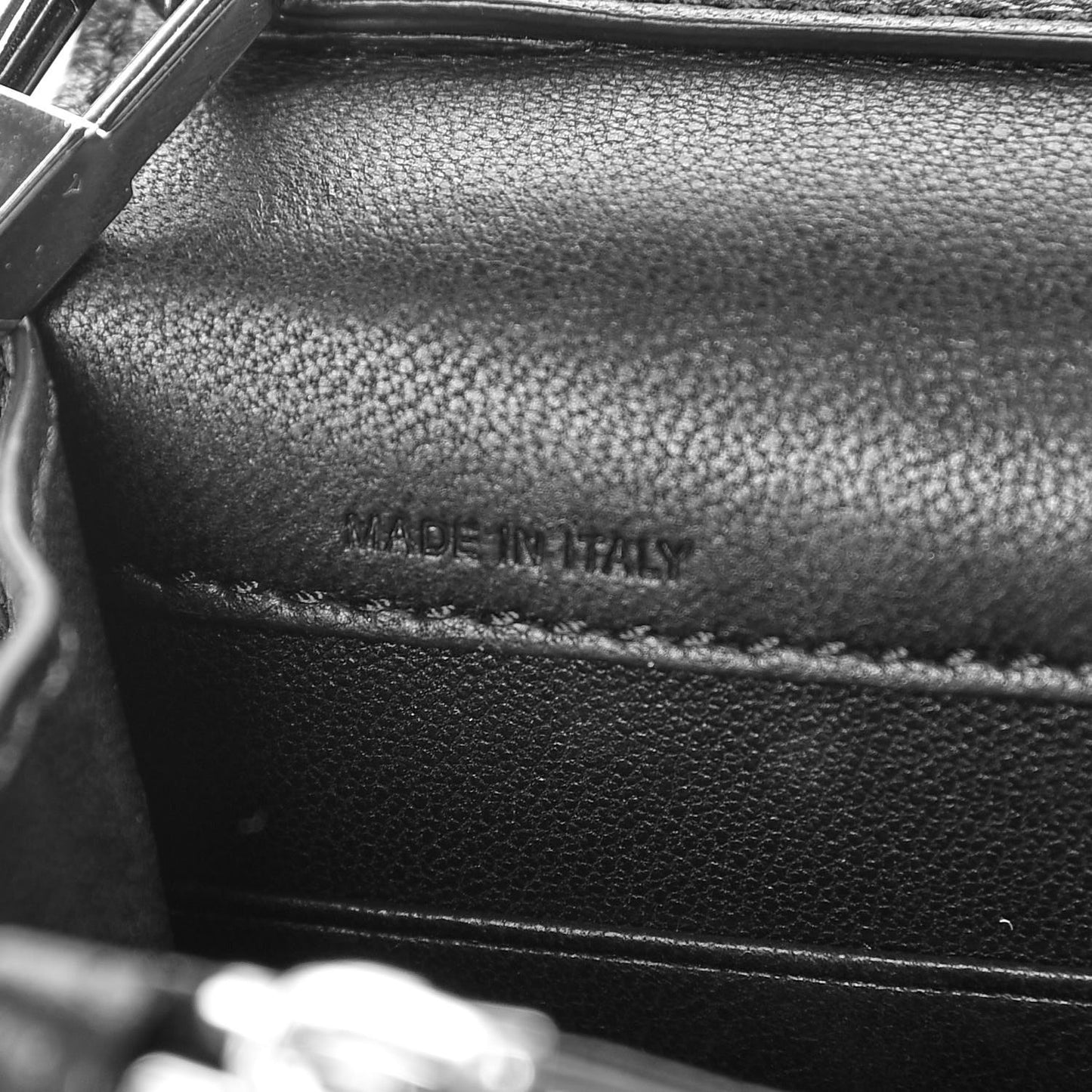 Calf Hair Calfskin Pandora Chain Wallet Black