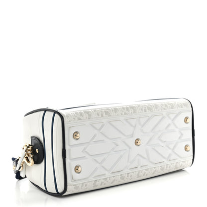 Christian Dior Perforated Calfskin Medium Dior Vibe Classic Bowling Bag White 4 of 13