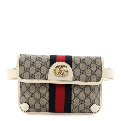 Gucci GG Supreme Monogram Web Small Ophidia Belt Bag 100 40 Beige Ebony White 1 of 10
