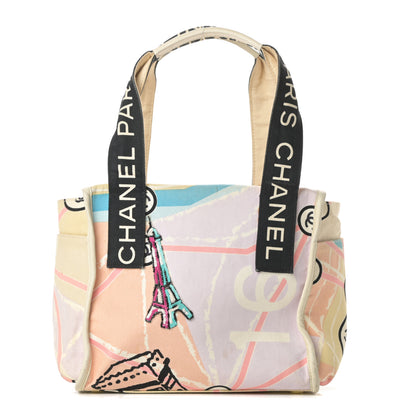 Chanel Canvas Printed Eiffel Tower Shoulder Bag 1 of 18