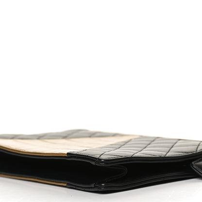 Chanel Lambskin Metallic Calfskin Crocodile Embossed Clutch Black Gold 11 of 15