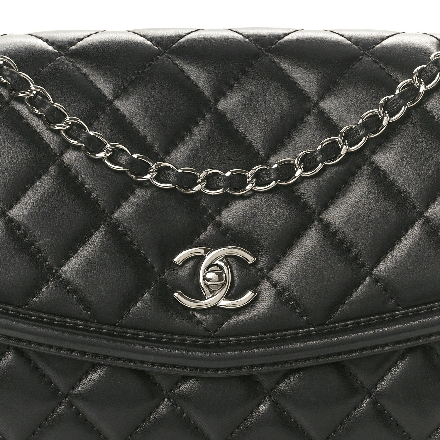 Chanel Lambskin Quilted Large Geometric Flap Black 8 of 10