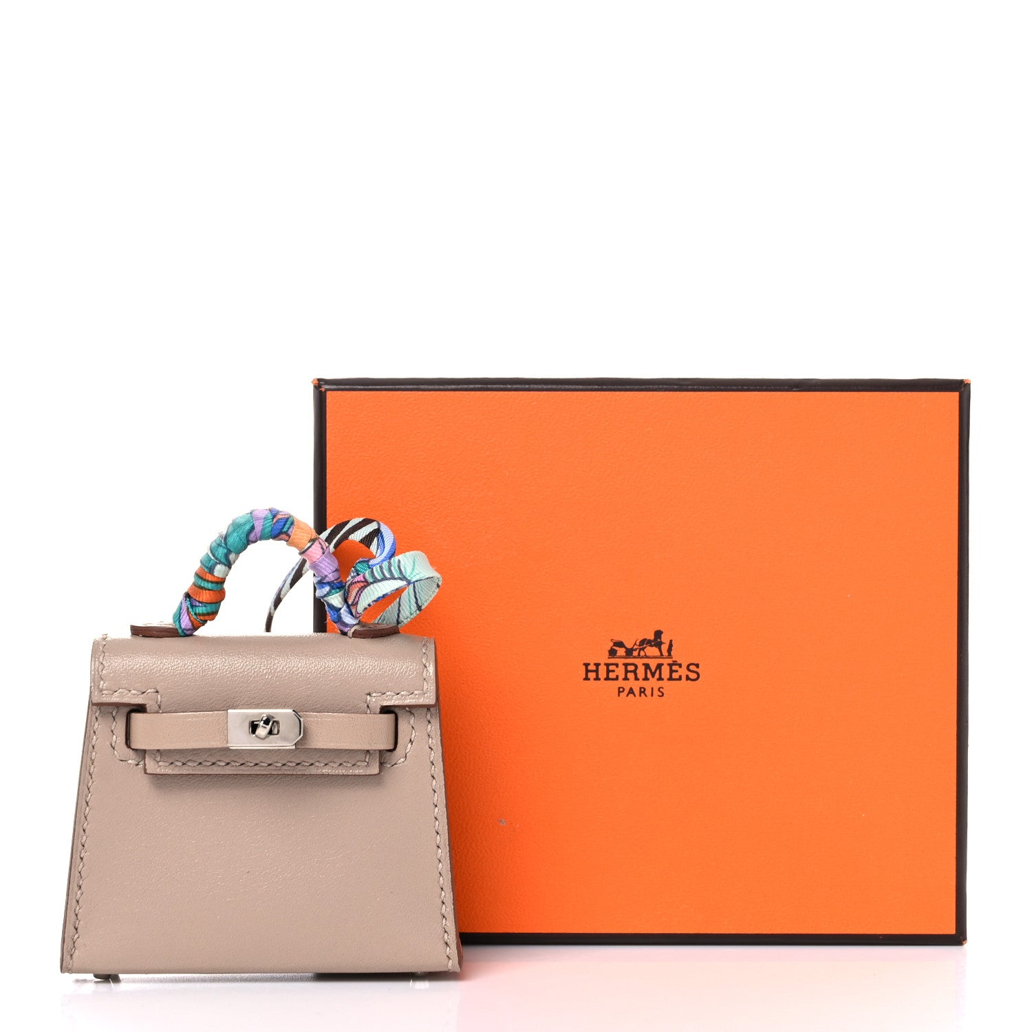 Hermes Tadelakt Mini Kelly Twilly Bag Charm Argile 5 of 5