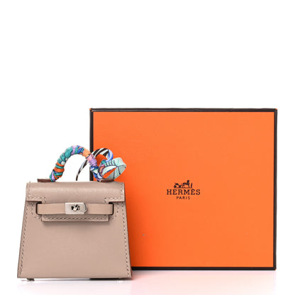 Hermes Tadelakt Mini Kelly Twilly Bag Charm Argile 5 of 5