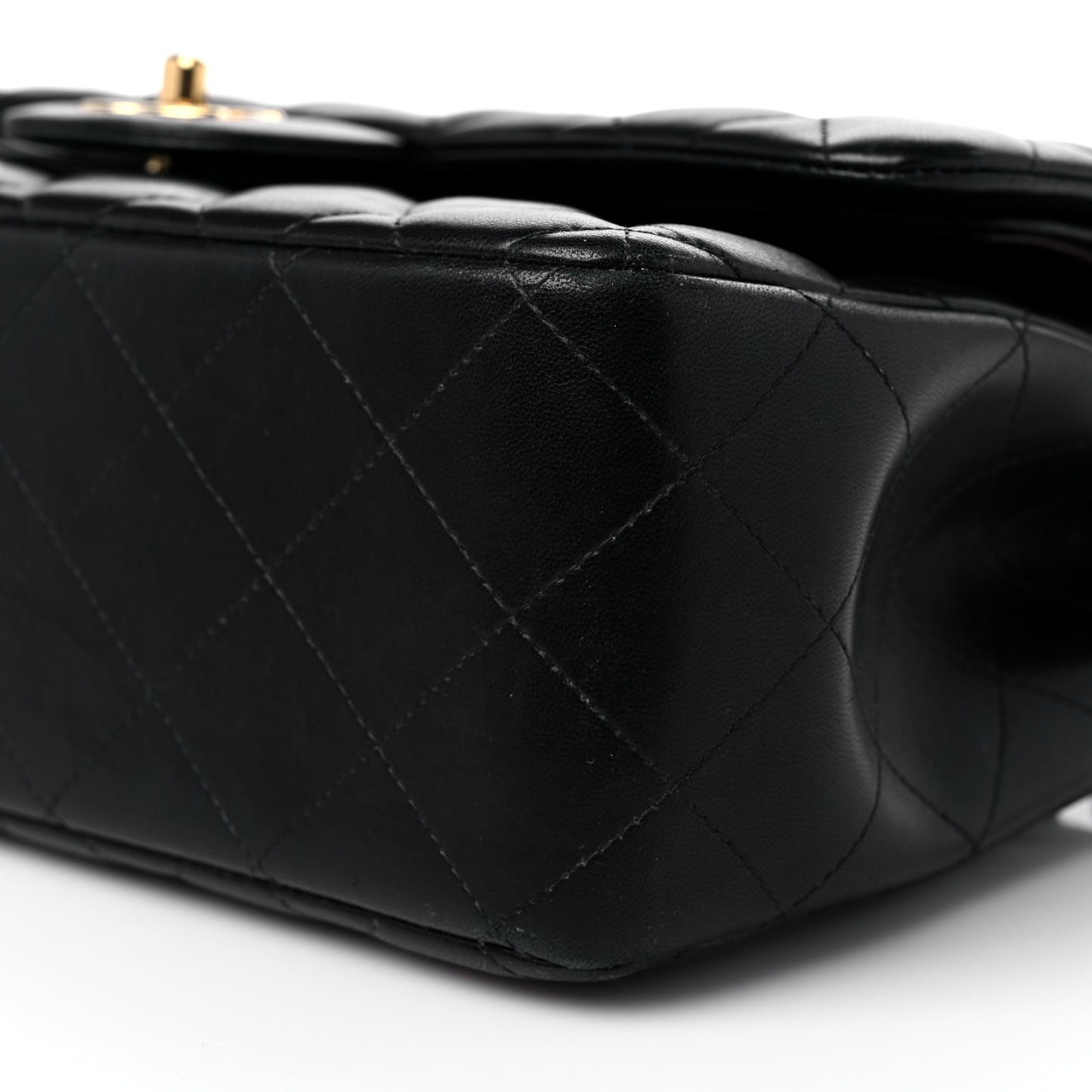Lambskin Quilted Jumbo Double Flap Black