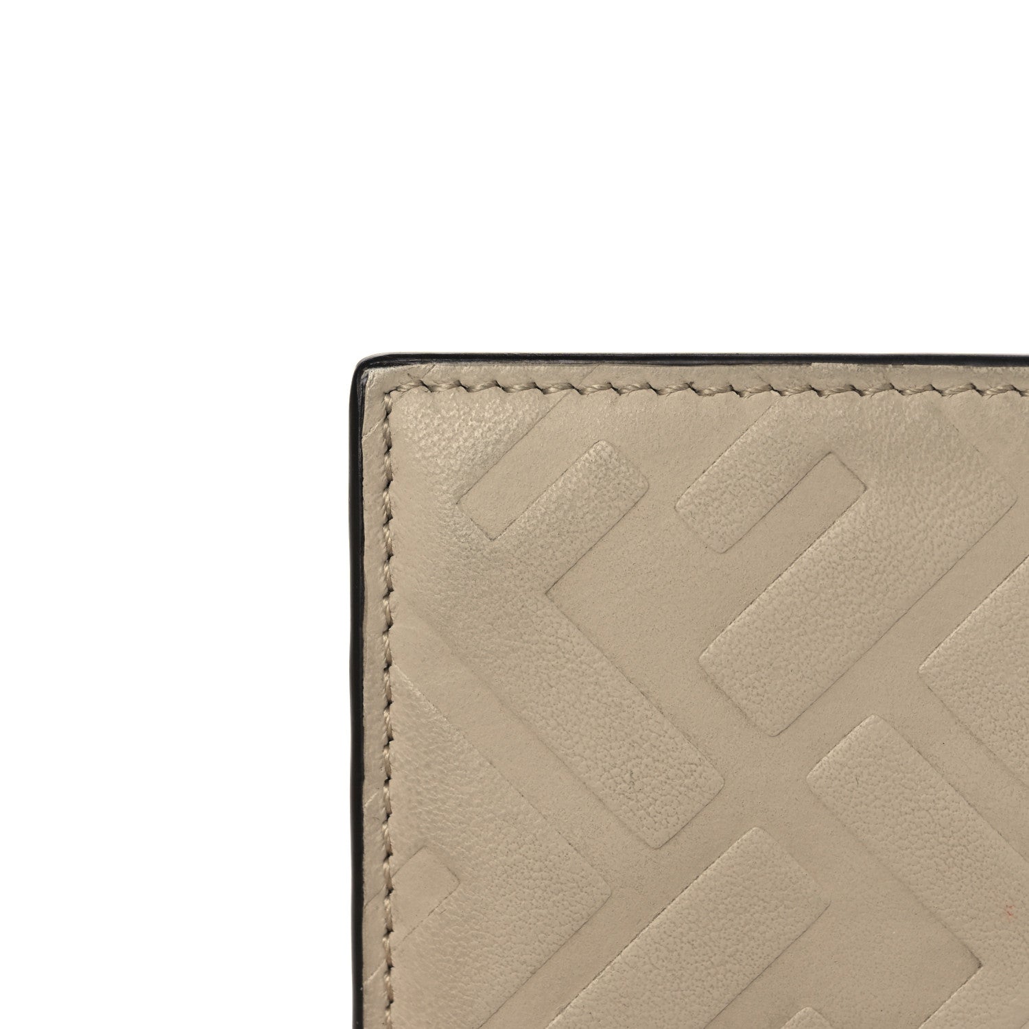 Fendi Vitello Grace FF Embossed Striped Bi-Fold Wallet Latte Sand Giallo Fendi 7 of 8