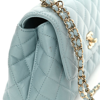 Chanel Caviar Quilted Mini Coco Handle Flap Light Blue 9 of 15