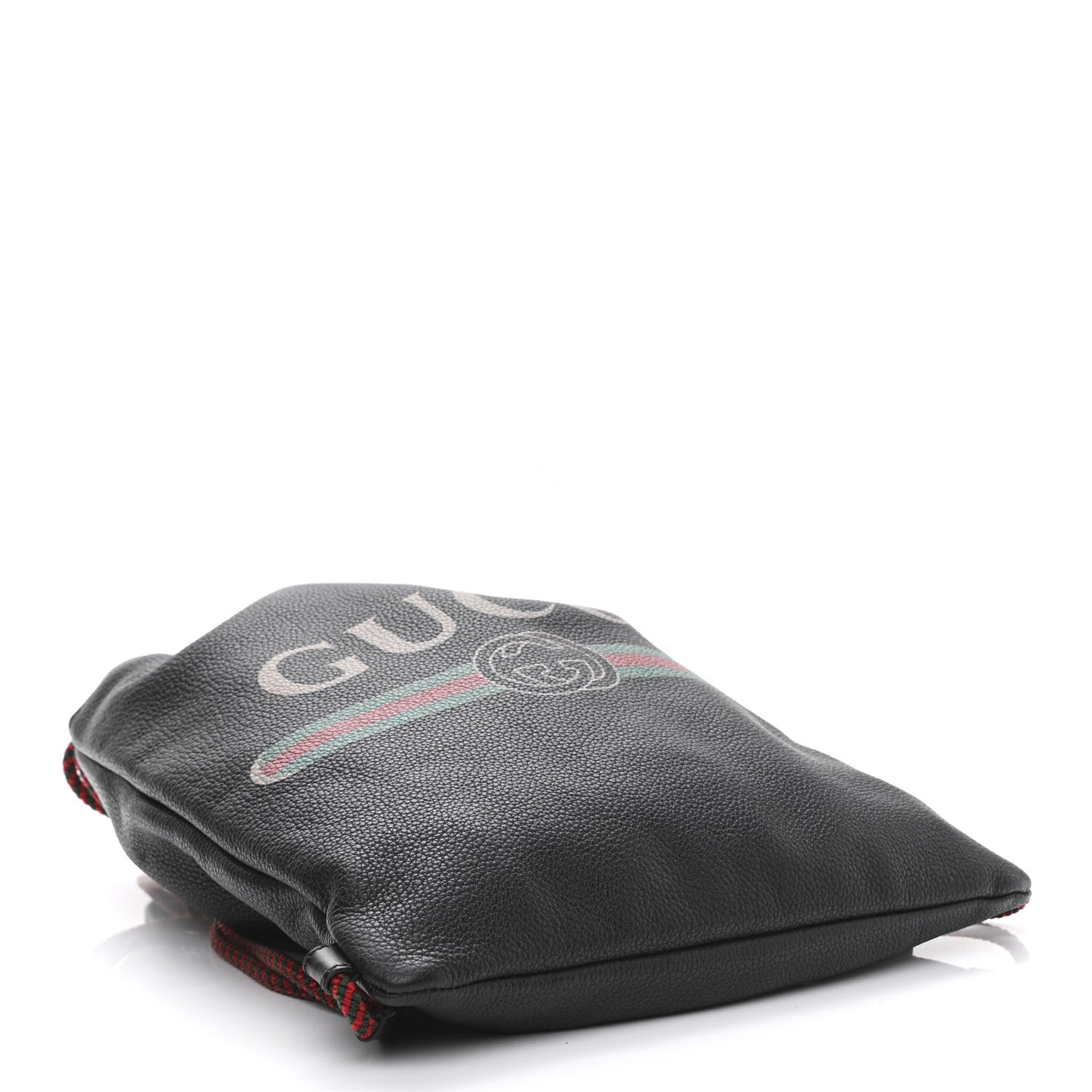 Gucci Calfskin Logo Drawstring Backpack Black 3 of 11