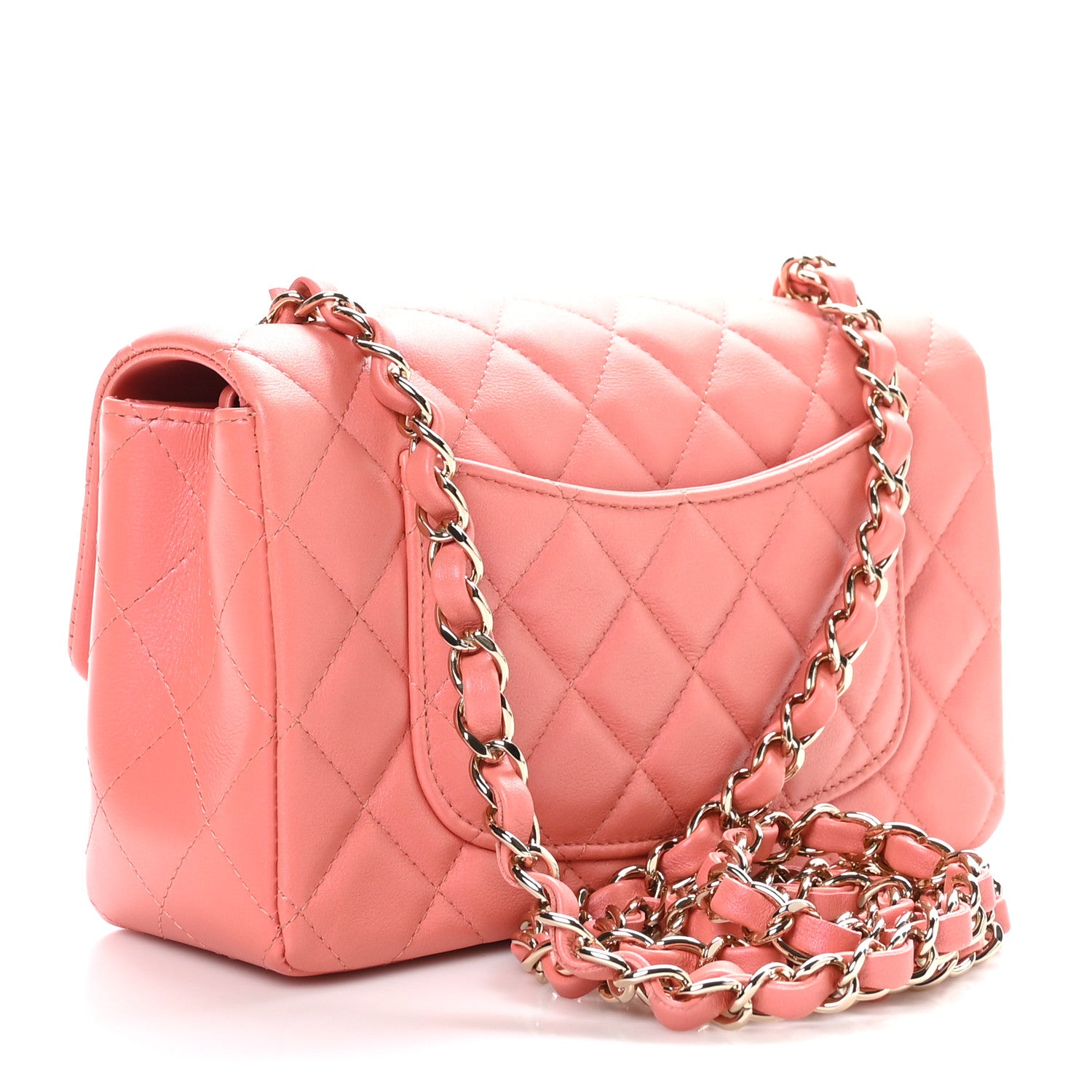 Chanel Lambskin Quilted Mini Rectangular Flap Pink 3 of 11