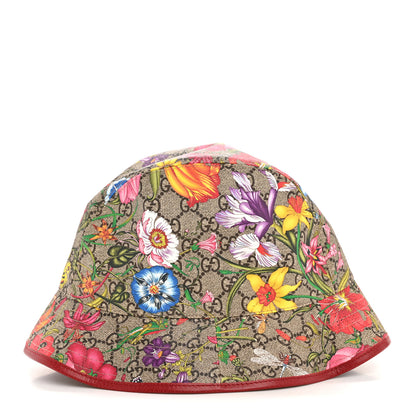 Gucci GG Supreme Monogram Flora Fedora Hat L Red 4 of 9