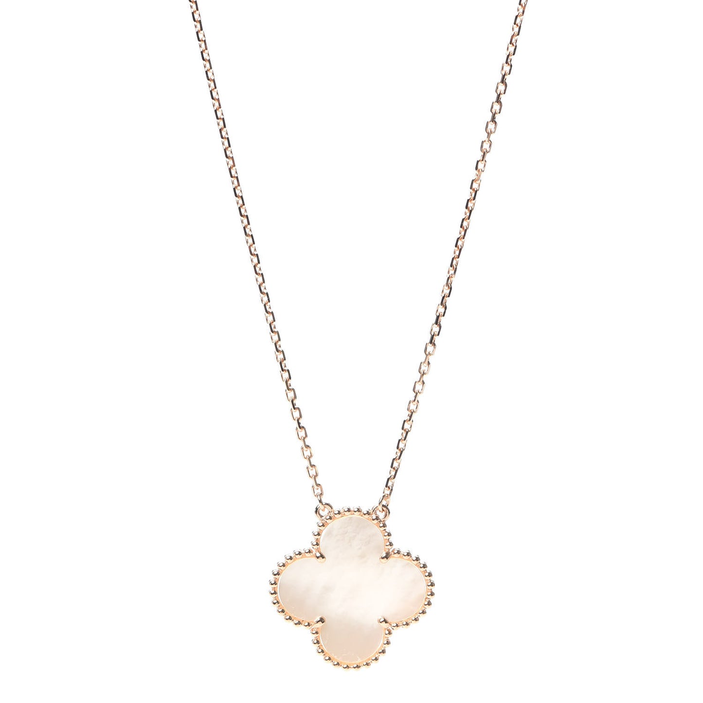 18K Rose Gold Mother of Pearl Magic Alhambra Pendant Necklace