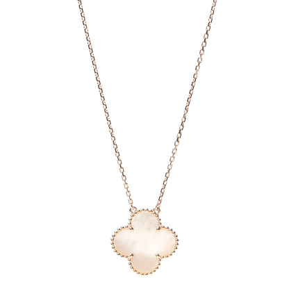 Van Cleef & Arpels 18K Rose Gold Mother of Pearl Magic Alhambra Pendant Necklace 1 of 8