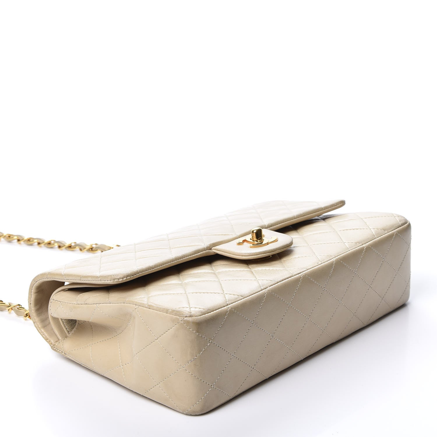 Chanel Lambskin Quilted Medium Double Flap Beige 3 of 11
