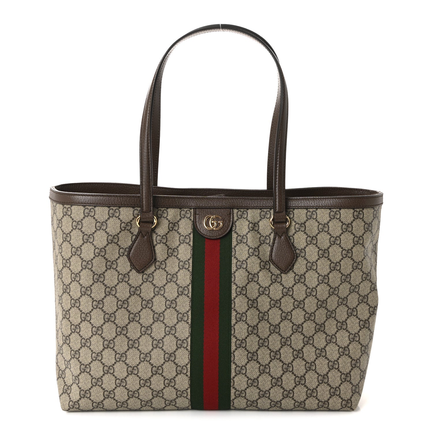 Gucci GG Supreme Monogram Medium Ophidia Shopping Tote Brown 1 of 11