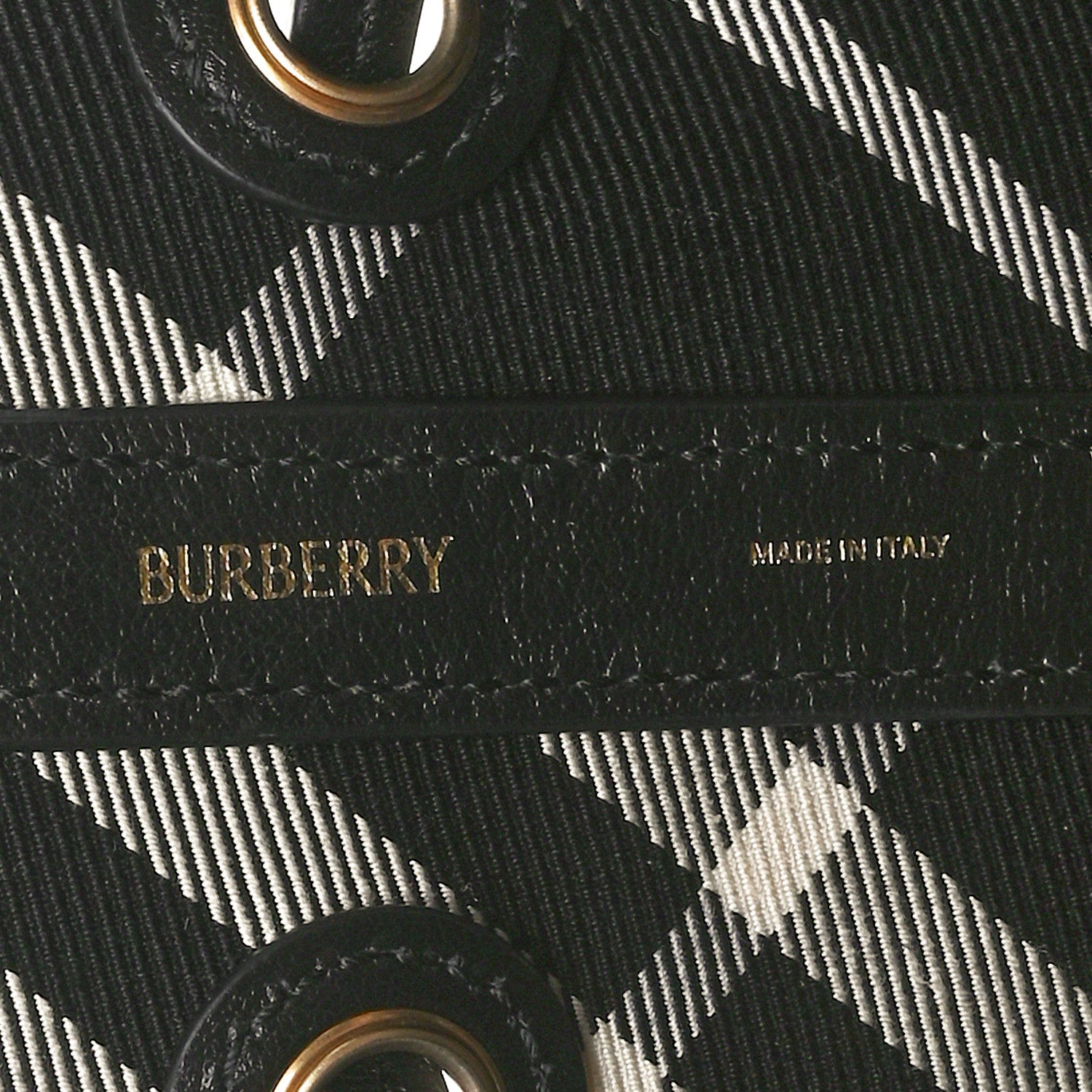 Burberry Check Medium Bucket Bag Black Calico 6 of 9