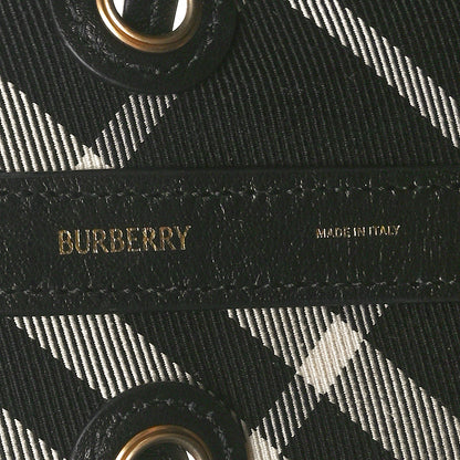 Burberry Check Medium Bucket Bag Black Calico 6 of 9