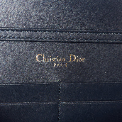 Christian Dior Metallic Patent Micro-Cannage Diorama Wallet on Chain Pouch Silver 6 of 10