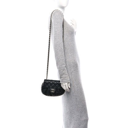 Chanel Washed Lambskin Quilted Mini Chain Around Flap Black 2 of 10