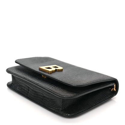 Balenciaga Patent Lizard Embossed B Wallet On Chain Black 6 of 6