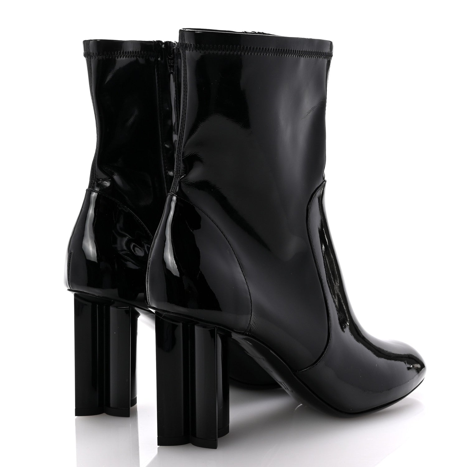 Louis Vuitton Patent Silhouette Ankle Boots 38.5 Black 4 of 7