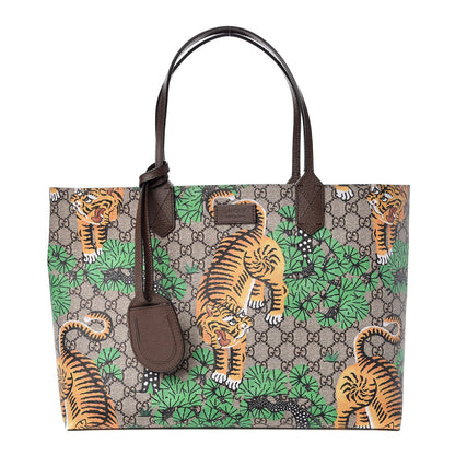Gucci GG Supreme Monogram Bengal Medium Shopping Tote Beige Yard 1 of 7