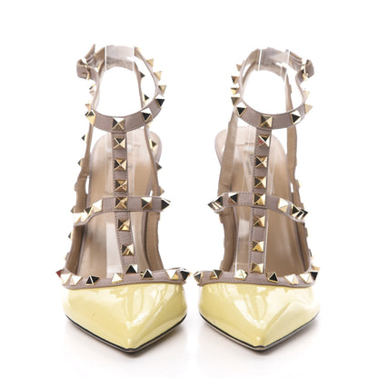 Valentino Garavani Patent Rockstud Ankle Strap 100mm Pumps 40 Water Yellow Poudre 2 of 15