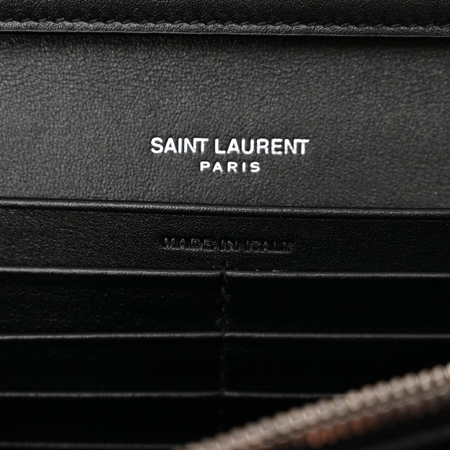 Glazed Calfskin Cassandre Wallet On Chain WOC Black