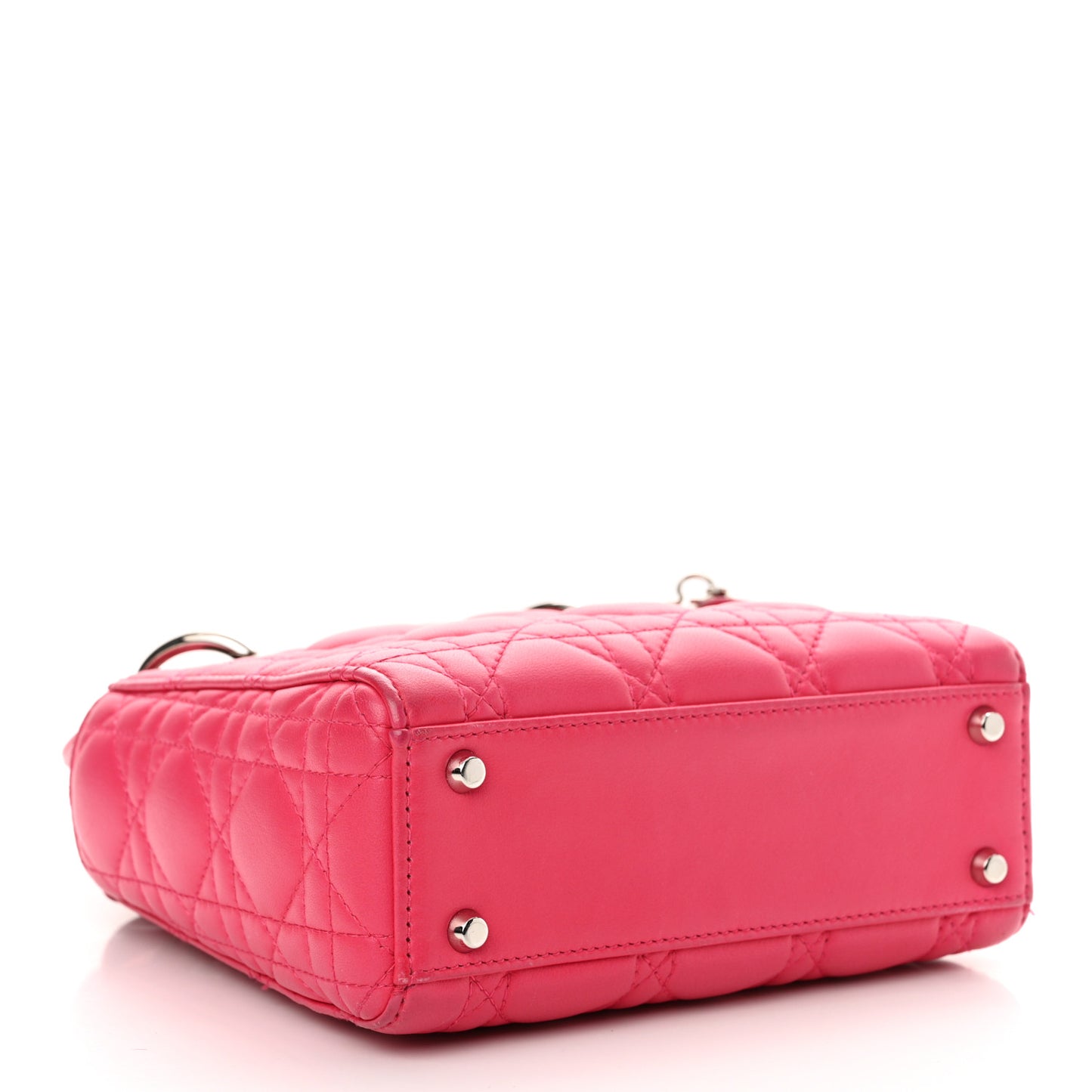 Lambskin Cannage Mini Lady Dior Fuchsia