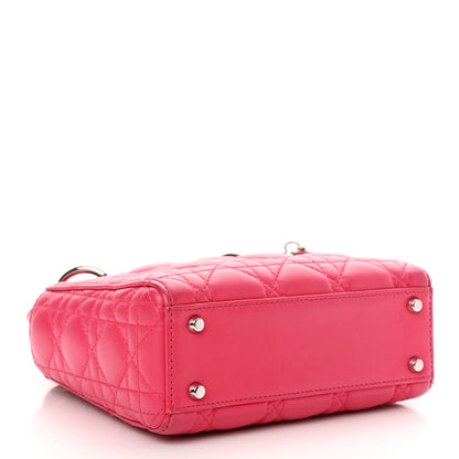 Christian Dior Lambskin Cannage Mini Lady Dior Fuchsia 4 of 13