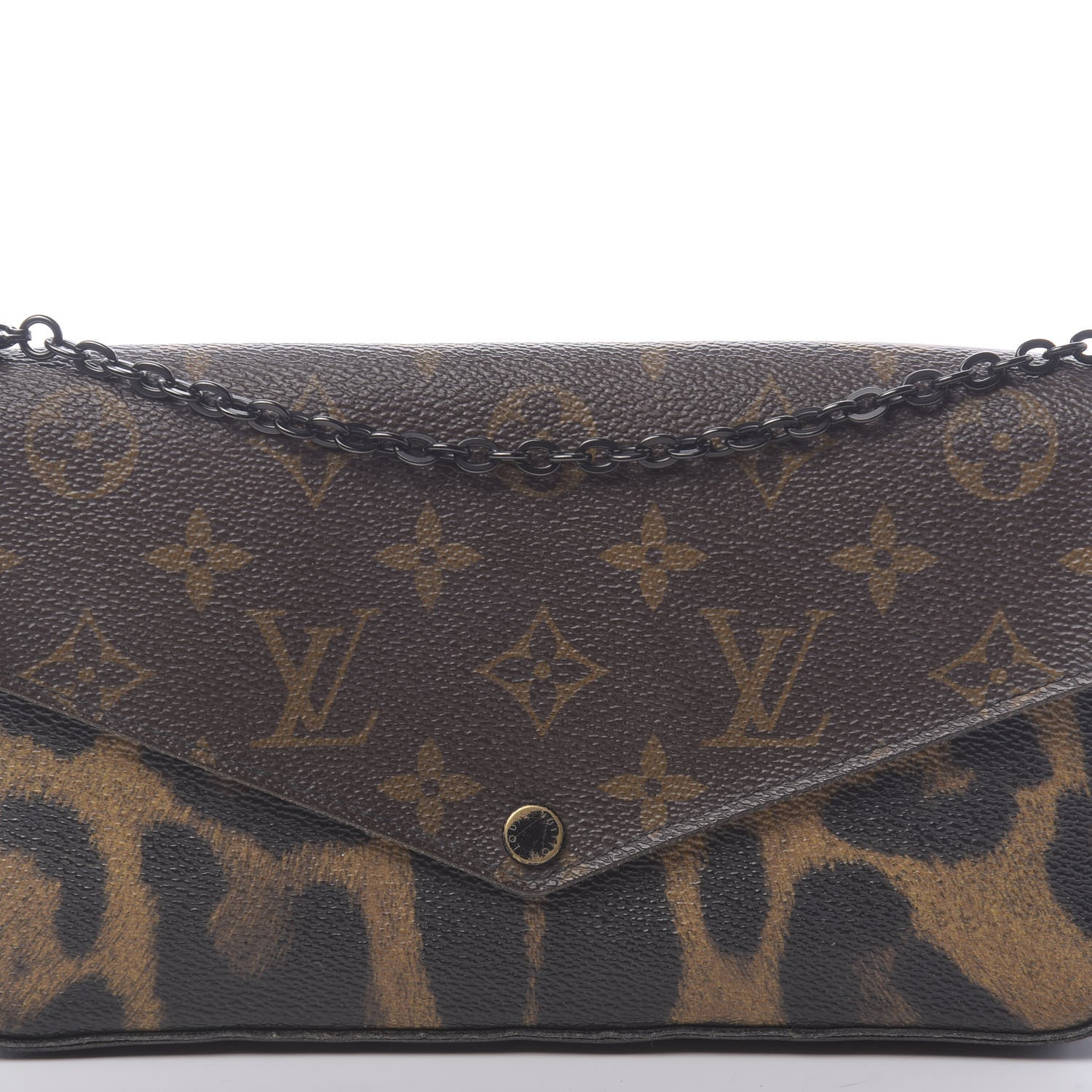 Louis Vuitton Monogram Animal Print Pochette Felicie Chain Wallet 14 of 15