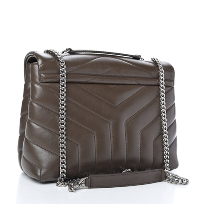 Saint Laurent Calfskin Y Quilted Monogram Small Loulou Chain Satchel Faggio 3 of 10