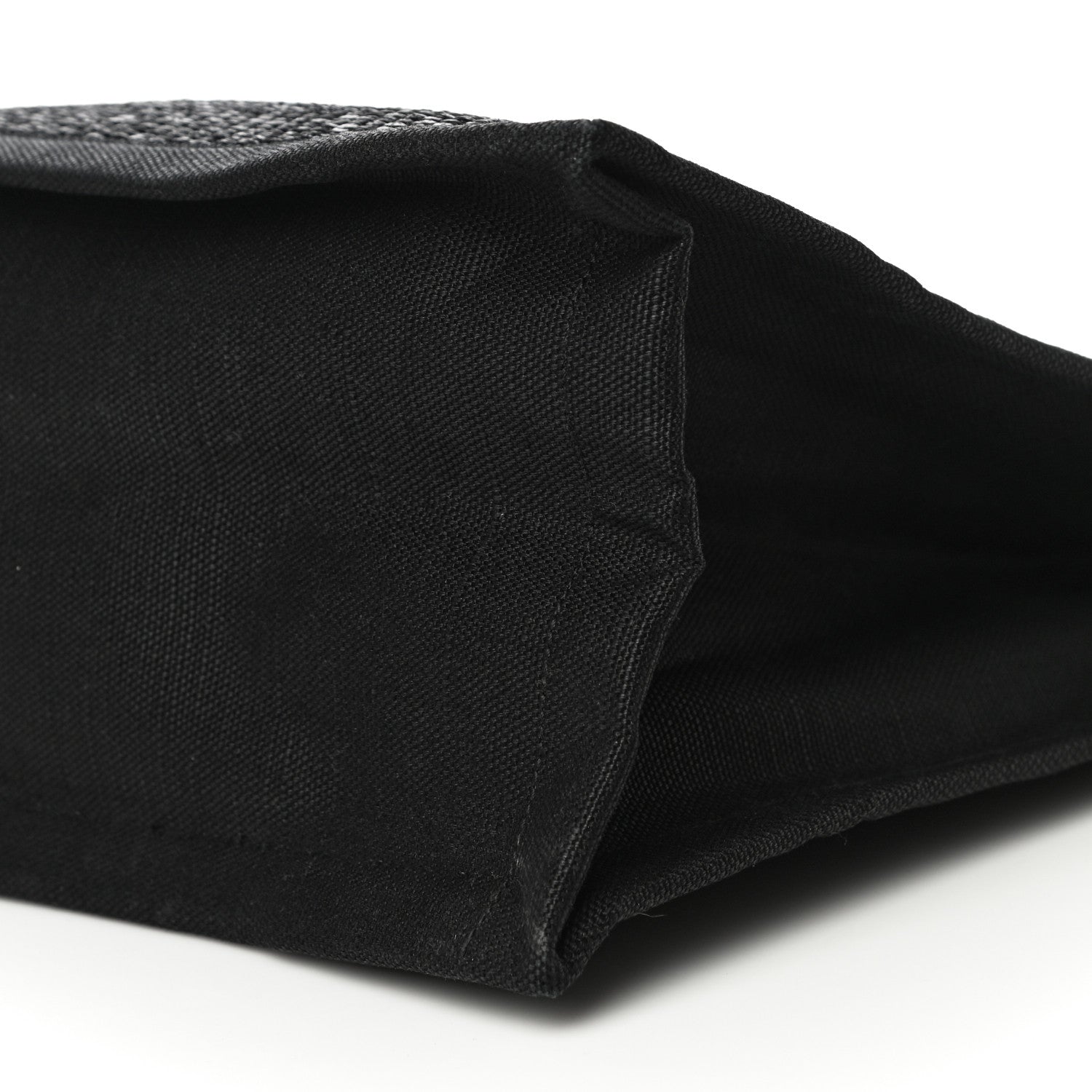 Saint Laurent Raffia Linen Calfskin Rive Gauche Tote Black 9 of 9