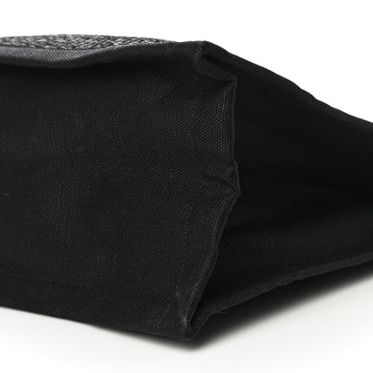 Saint Laurent Raffia Linen Calfskin Rive Gauche Tote Black 9 of 9
