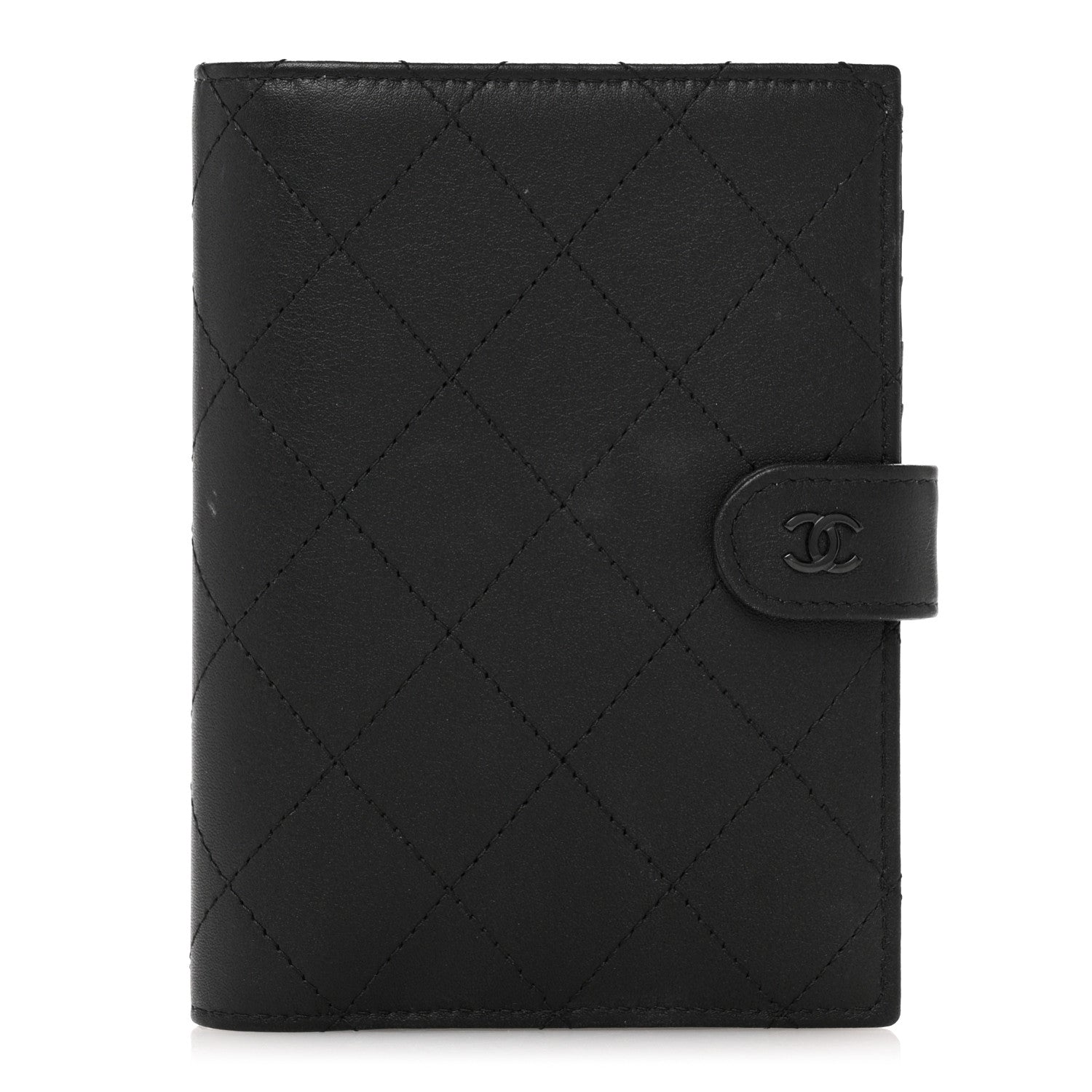 Chanel Grained Calfskin Quilted passport Holder Wallet So Black 1 of 10