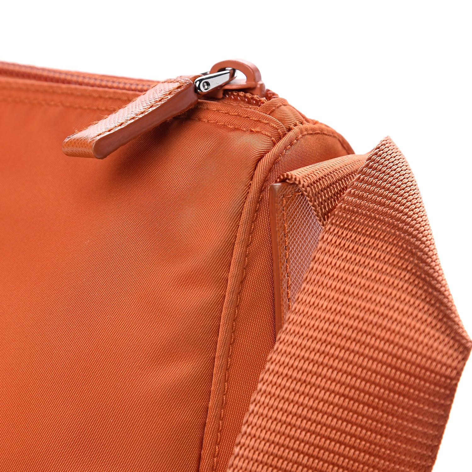 Prada Nylon Vela Flat Messenger Bag Papaya 10 of 13