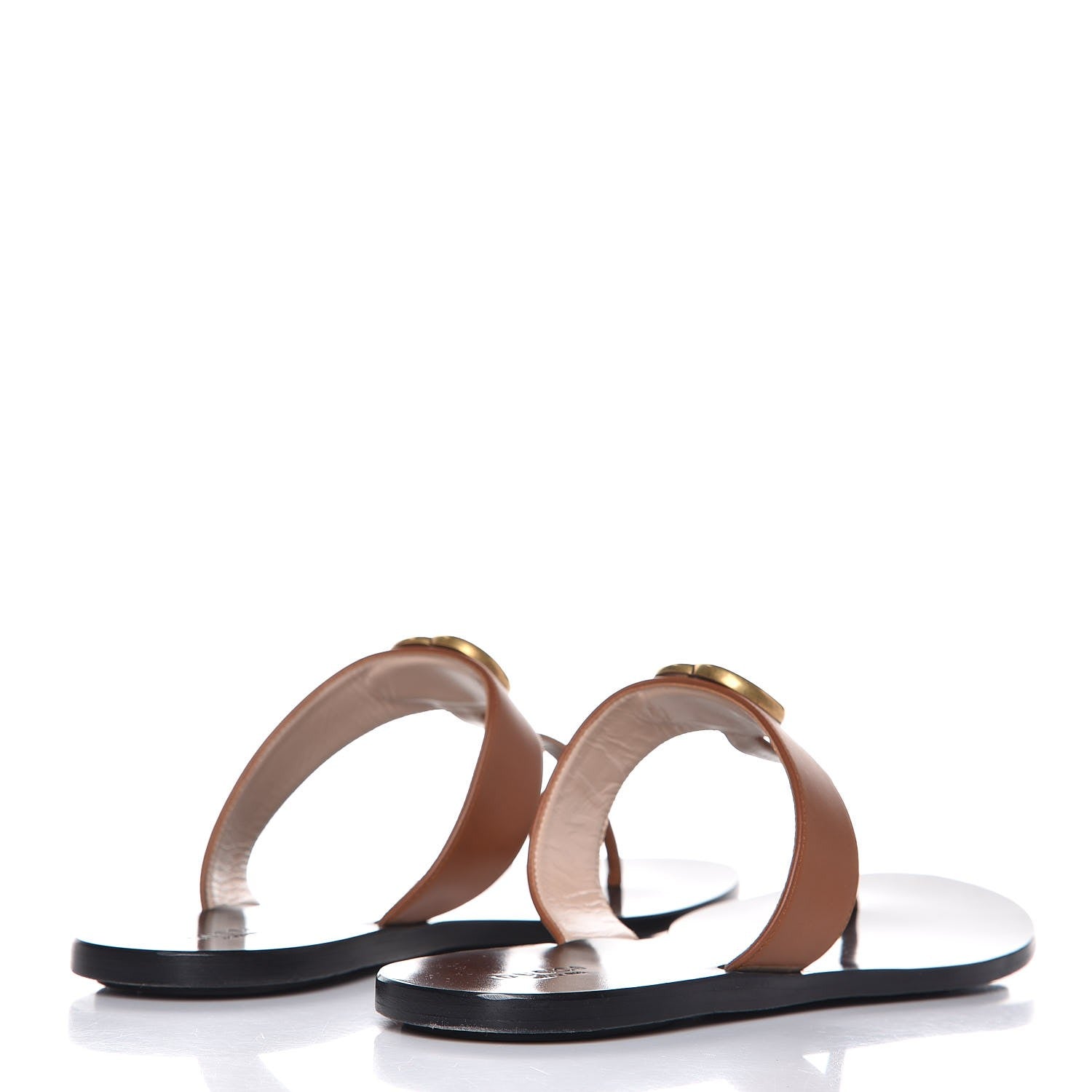 Gucci Calfskin GG Marmont Thong Sandals 42 Cognac 4 of 13