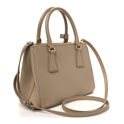Prada Saffiano Lux Mini Galleria Double Zip Tote Sabbia 3 of 10