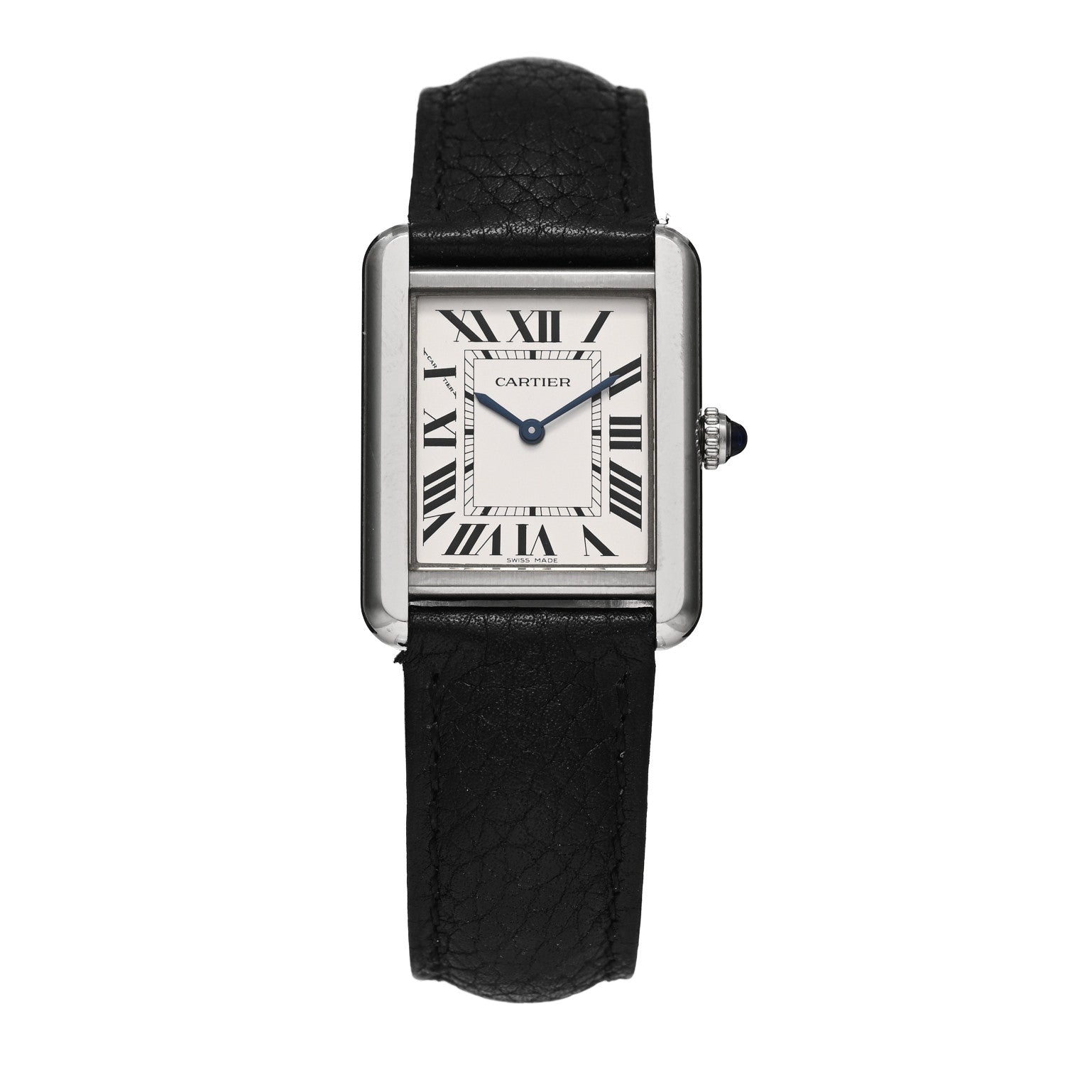 Cartier Stainless Steel Calfskin 24mm Tank Solo Quartz Watch 1 of 5