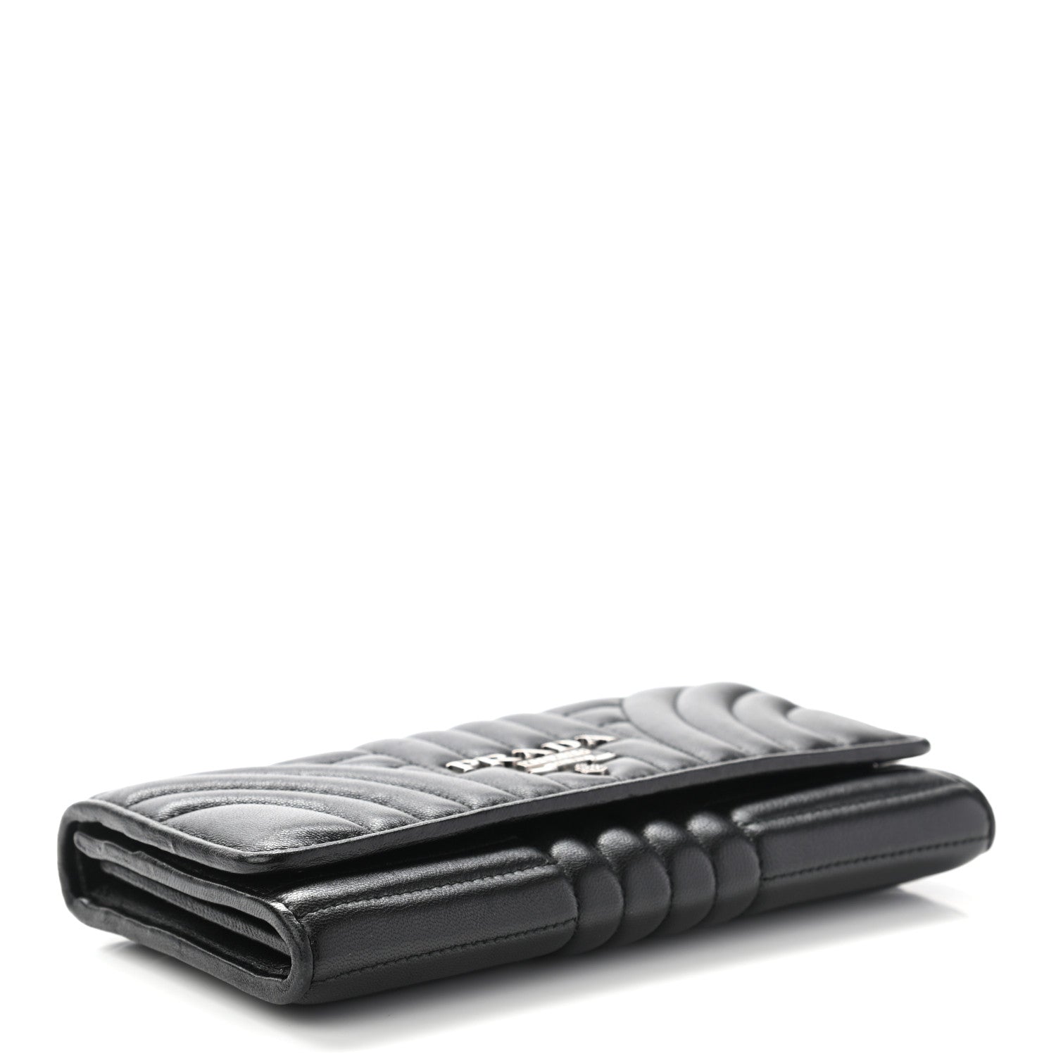 Prada Soft Calfskin Diagramme Continental Wallet Black 4 of 8