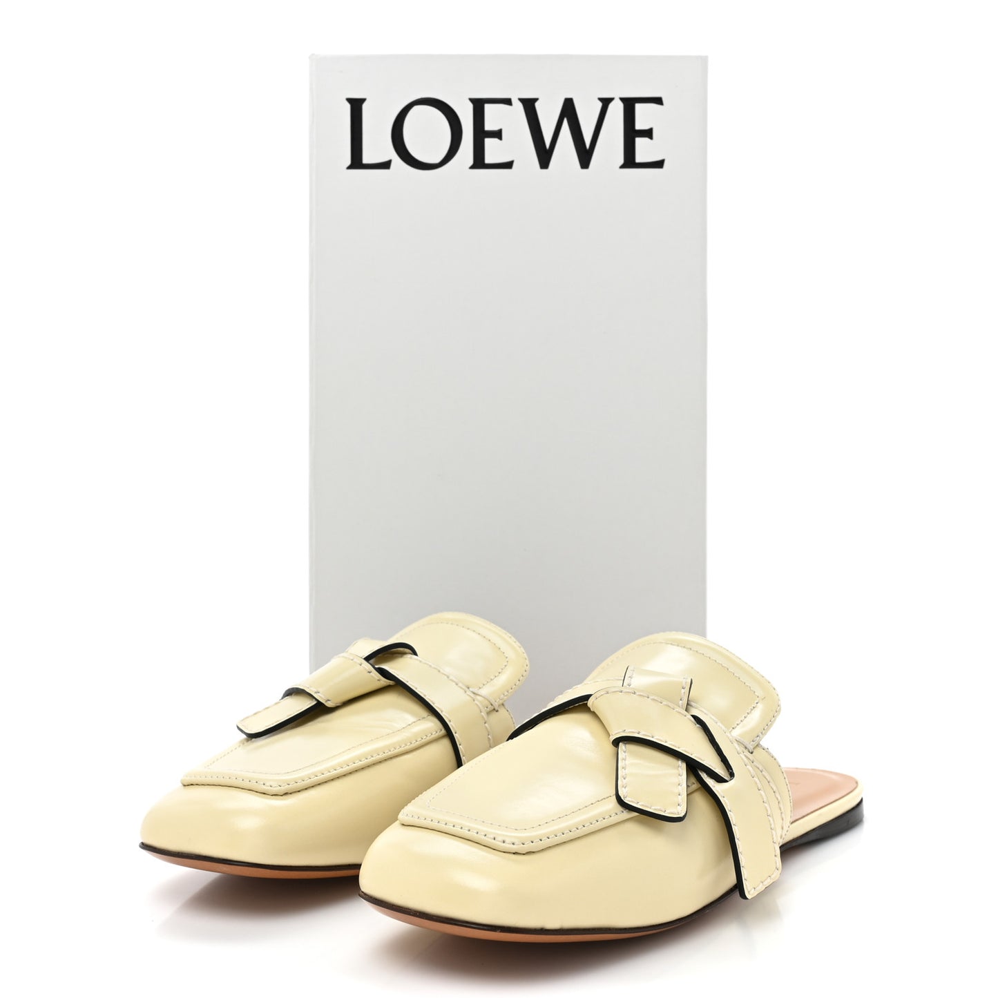 Calfskin Gate Mule Sandals 37 Milk