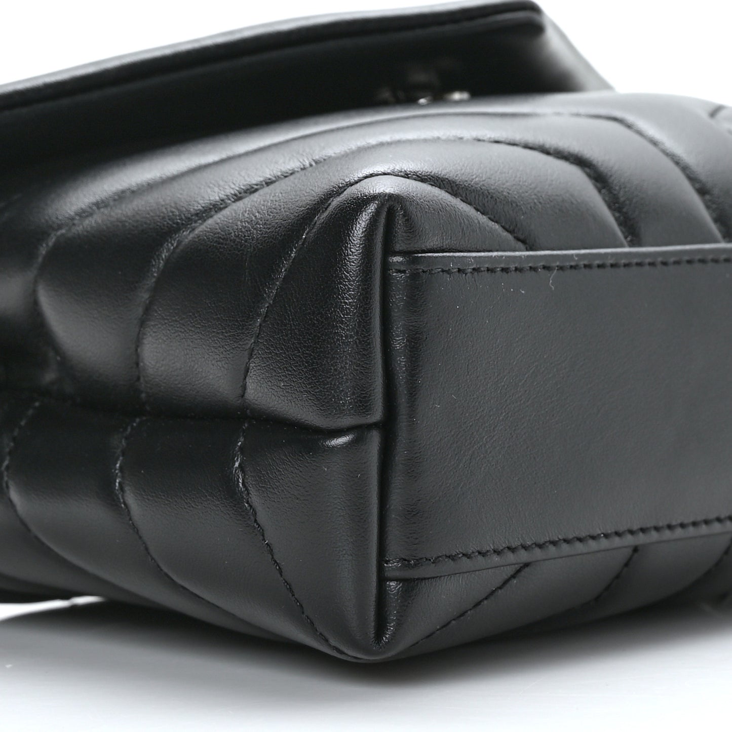 Calfskin Y Quilted Monogram Toy Loulou Crossbody Bag Black