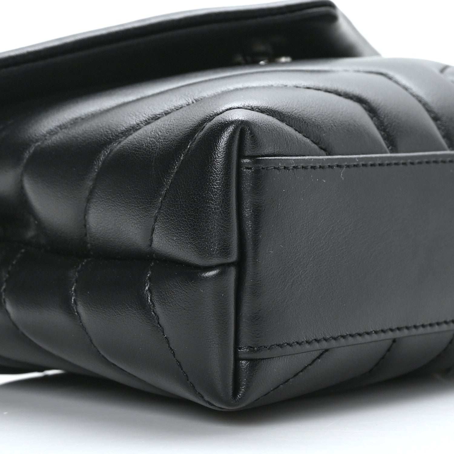 Saint Laurent Calfskin Y Quilted Monogram Toy Loulou Crossbody Bag Black 9 of 10