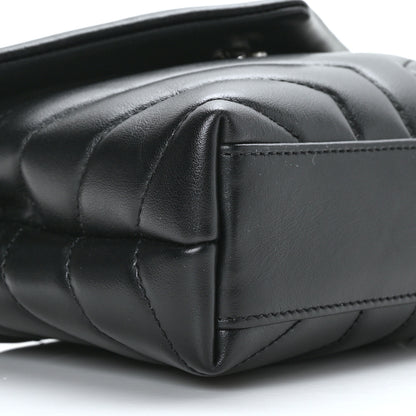Saint Laurent Calfskin Y Quilted Monogram Toy Loulou Crossbody Bag Black 9 of 10