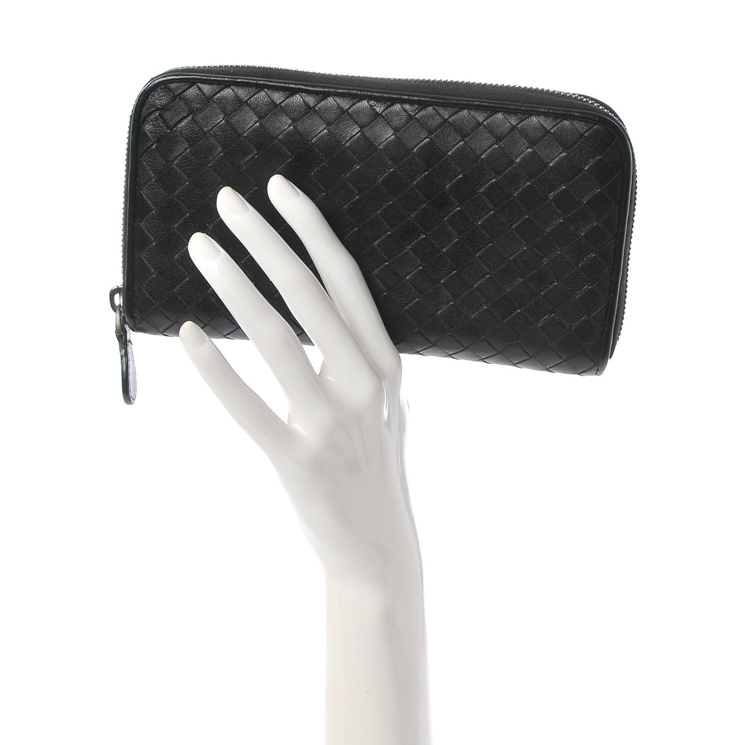 Bottega Veneta Nappa Intrecciato Zip Around Wallet Black 2 of 7